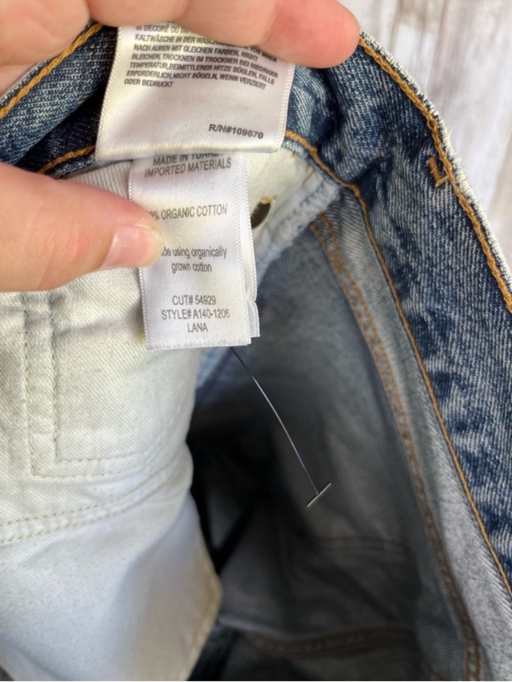 AGOLDE High Rise Lana Straight Leg Jeans Distressed Light Wash Cropped Size 26 - Picture 8 of 8
